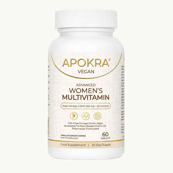 APOKRA VEGAN ADVANCED WOMEN'S MULTIVITAMIN + OMEGA 3 DHA TABLETS