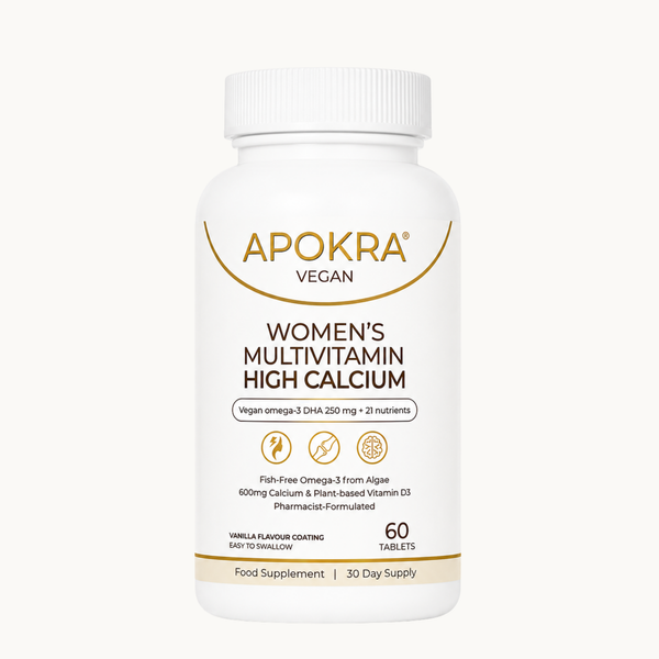 APOKRA VEGAN WOMEN'S MULTIVITAMIN HIGH CALCIUM + OMEGA 3 DHA TABLETS