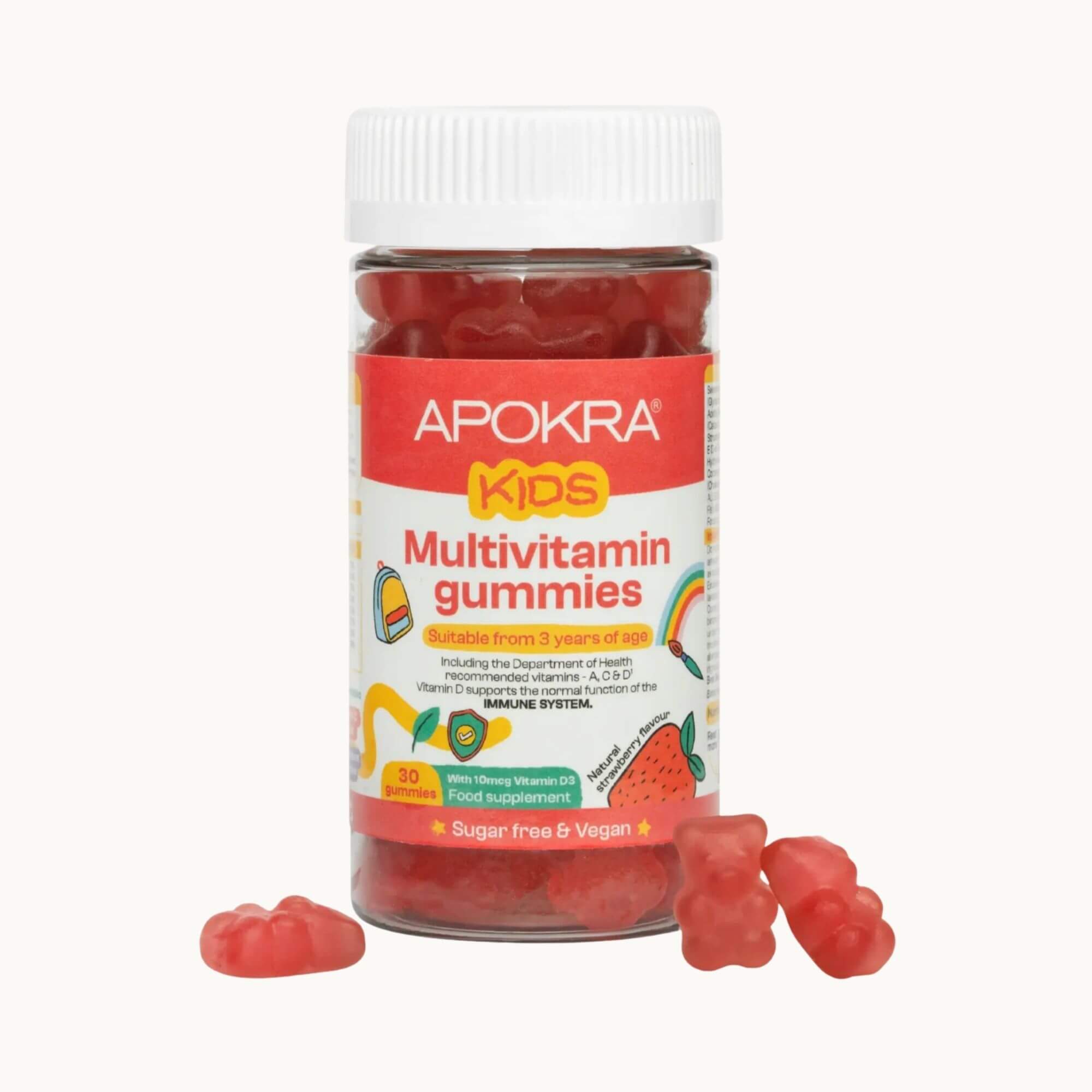 APOKRA® Kids Vegan Multivitamin Gummies – 30 Gummies