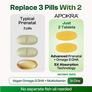 APOKRA Vegan Prenatal multivitamin tablets – key benefits