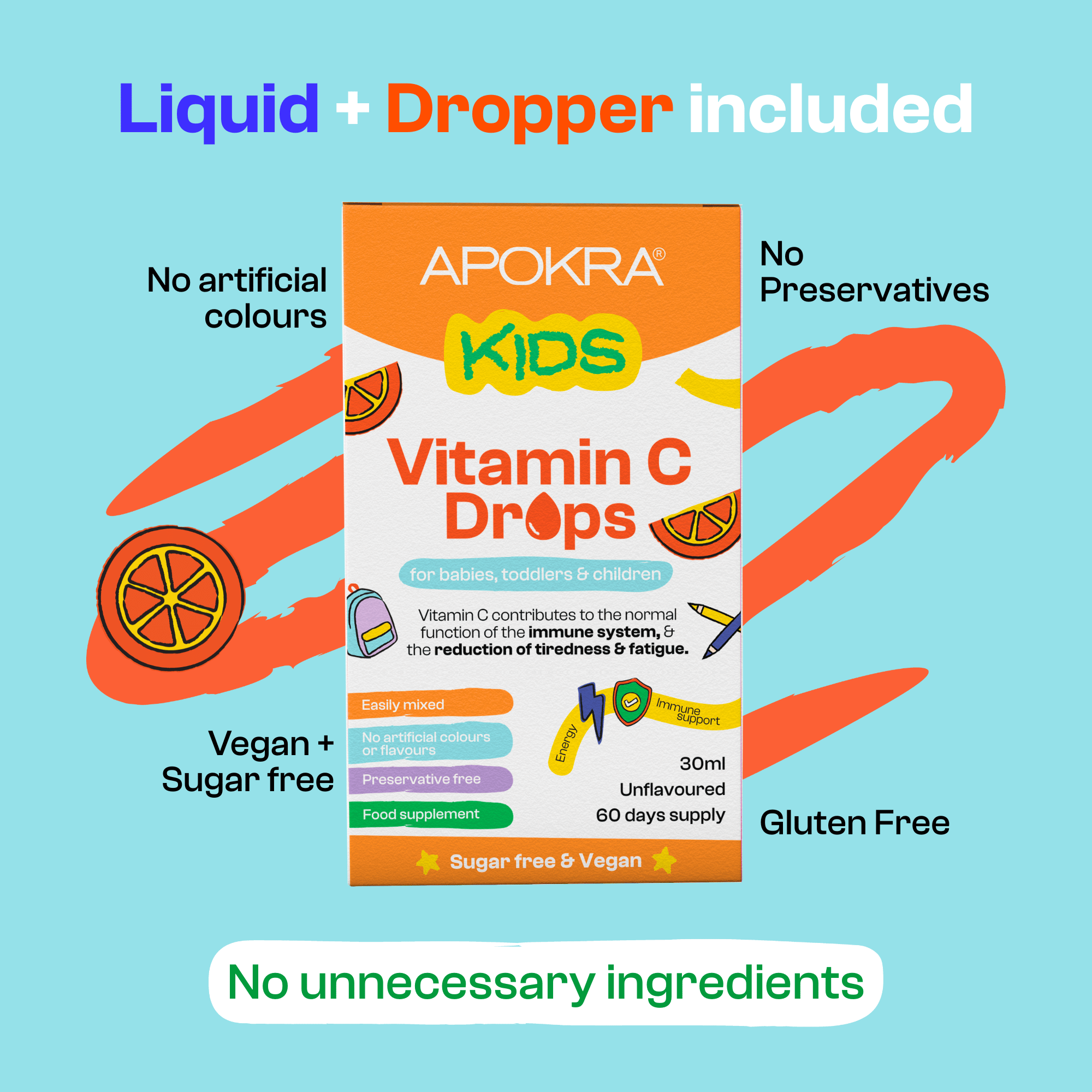 Vitamin C for kids - Vegan Vitamin C Drops