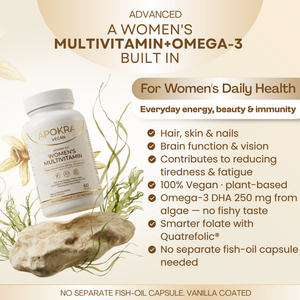 APOKRA VEGAN ADVANCED WOMEN'S MULTIVITAMIN + OMEGA 3 DHA TABLETS