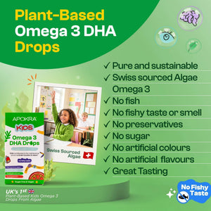 APOKRA Kids Vegan Omega-3 DHA drops – key benefits