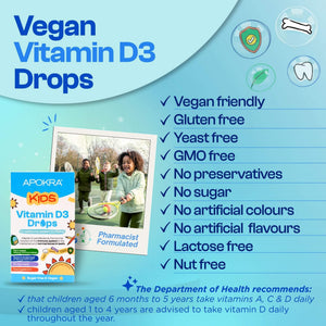 APOKRA Baby & Kids Vegan Vitamin D3 drops – key benefits