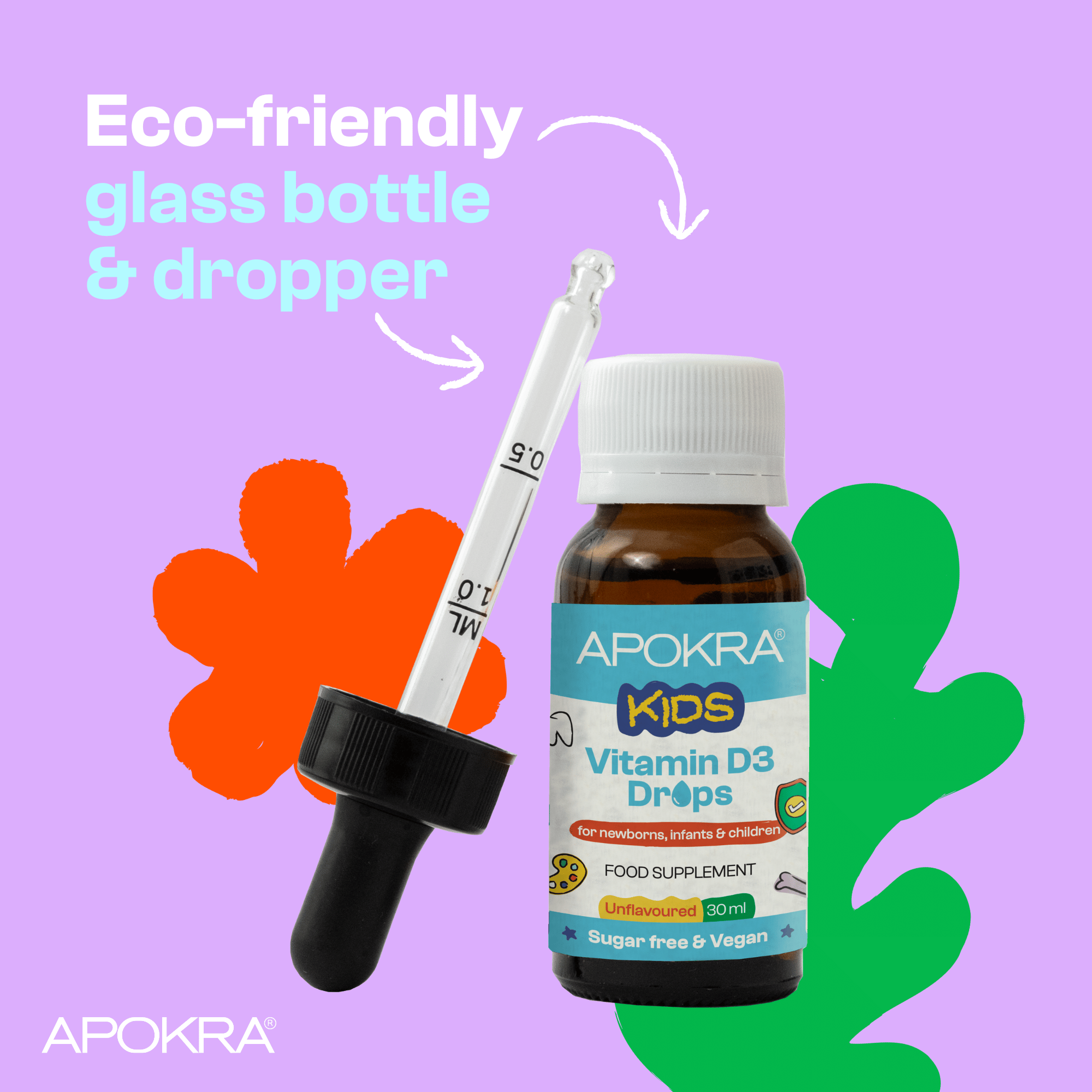 vitamin d3 bottle and dropper by apokra