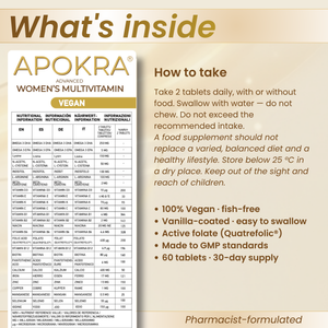 APOKRA VEGAN ADVANCED WOMEN'S MULTIVITAMIN + OMEGA 3 DHA TABLETS