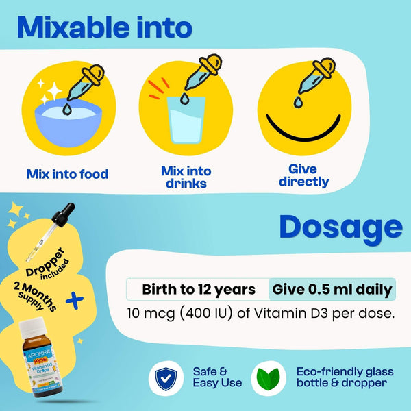 APOKRA Baby & Kids Vegan Vitamin D3 drops – pack shot