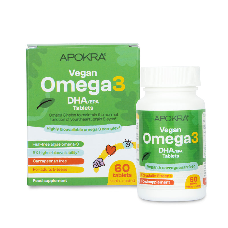 vegan omega 3 tablets from algae by apokra