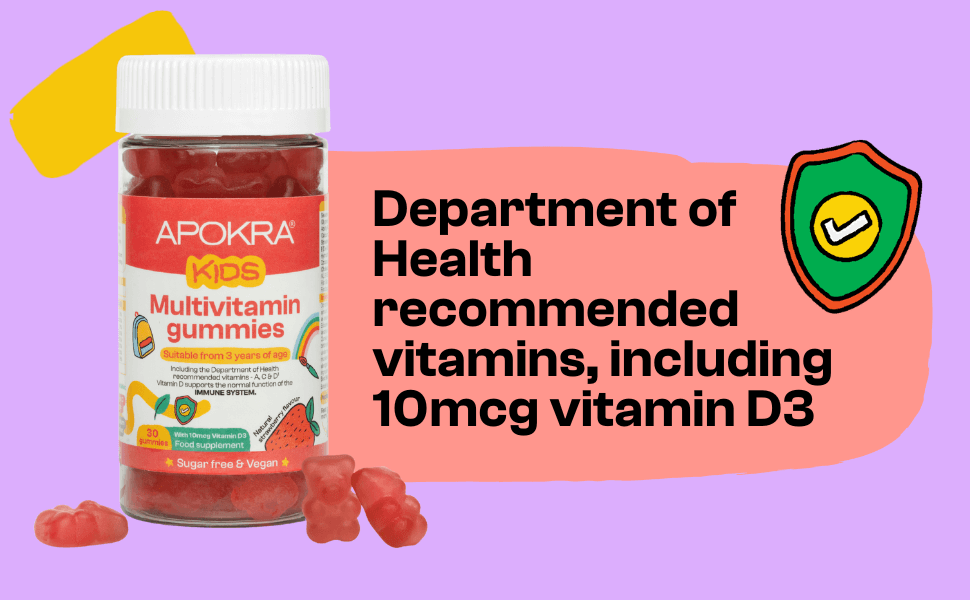 APOKRA® Kids Vegan Multivitamin Gummies – 30 Gummies