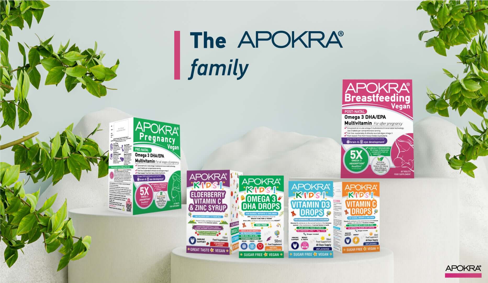 APOKRA Vegane postnatale Omega-3-DHA/EPA-Multivitamintabletten