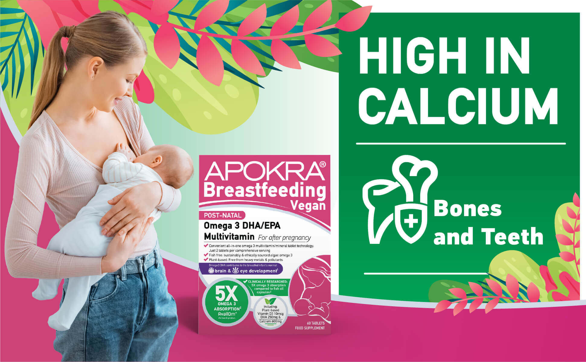 Mum breastfeeding her baby — APOKRA Breastfeeding is high in calcium for healthy bones and teeth