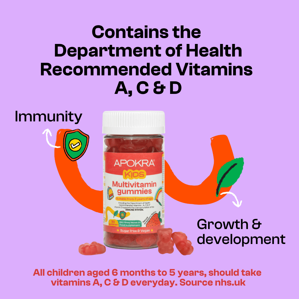 APOKRA® Kids Vegan Multivitamin Gummies – 30 Gummies