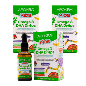 3 X APOKRA Kids Vegan Omega 3 DHA Drops