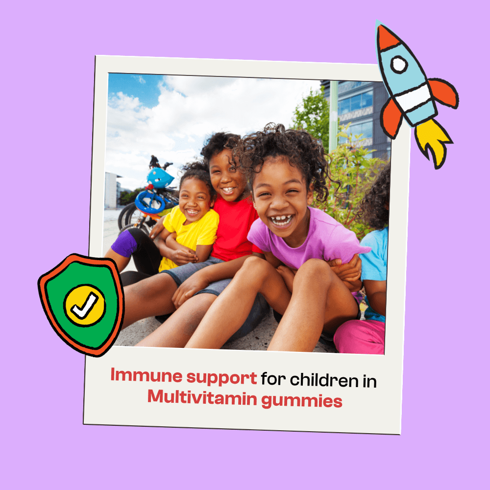 APOKRA Kids Vegan Multivitamin Gummies 3-Pack | Daily Vitamins A-C-D-E-B Complex | Natural Strawberry Flavour | 3-Month Supply