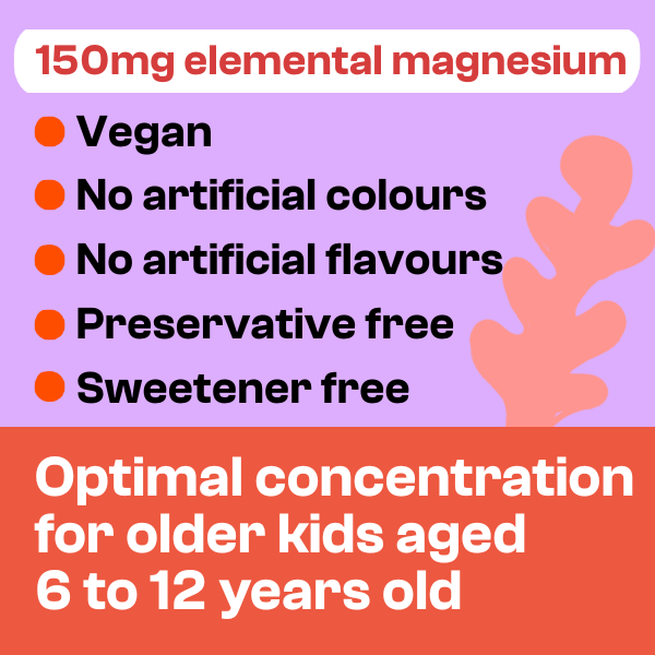 APOKRA Kids Magnesium Gummies 150 mg – For Ages 6+ | High-Strength Elemental Magnesium & Vitamin B6 | 60-Day Supply | Vegan