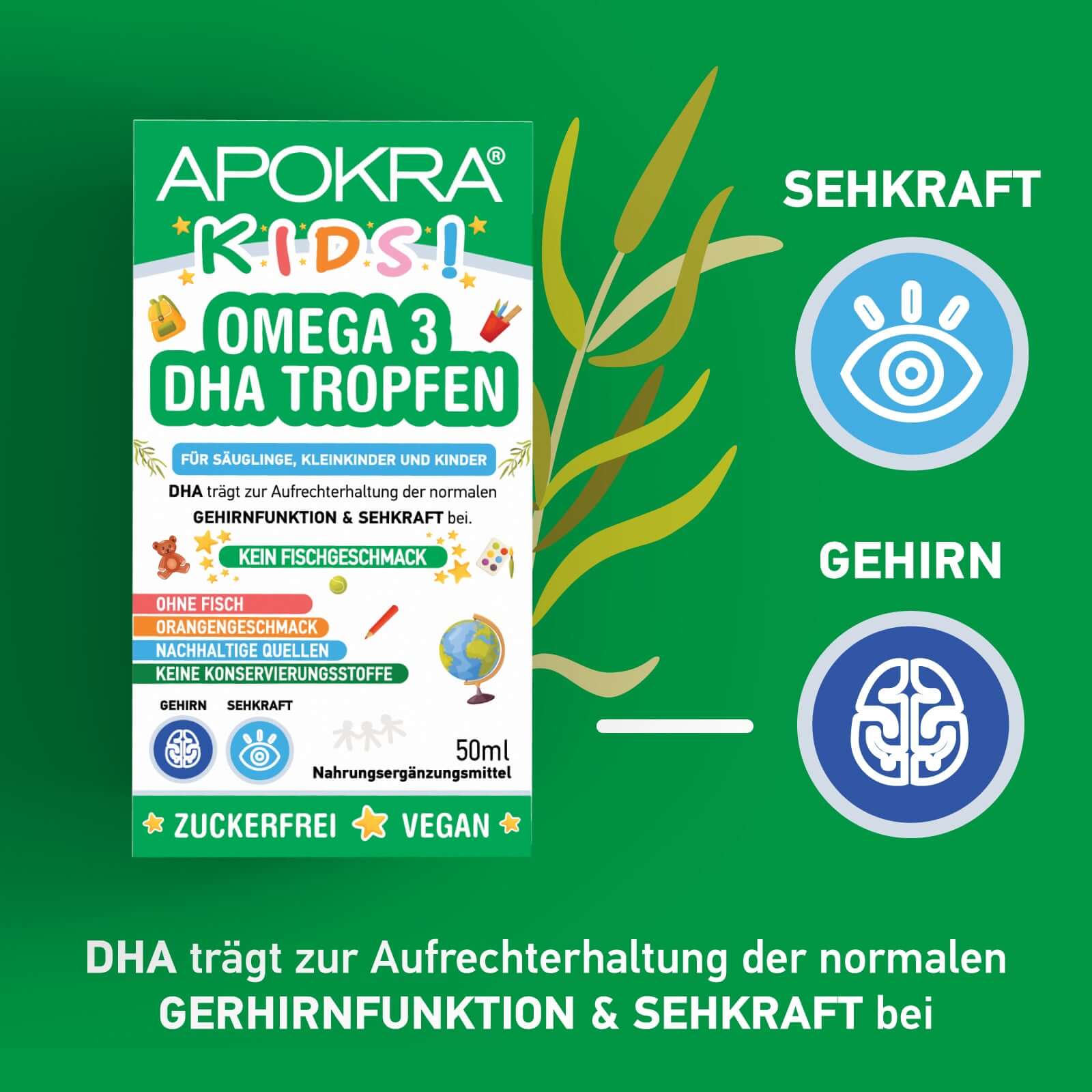 Omega 3 für Kinder Vegan | Algenöl Omega 3