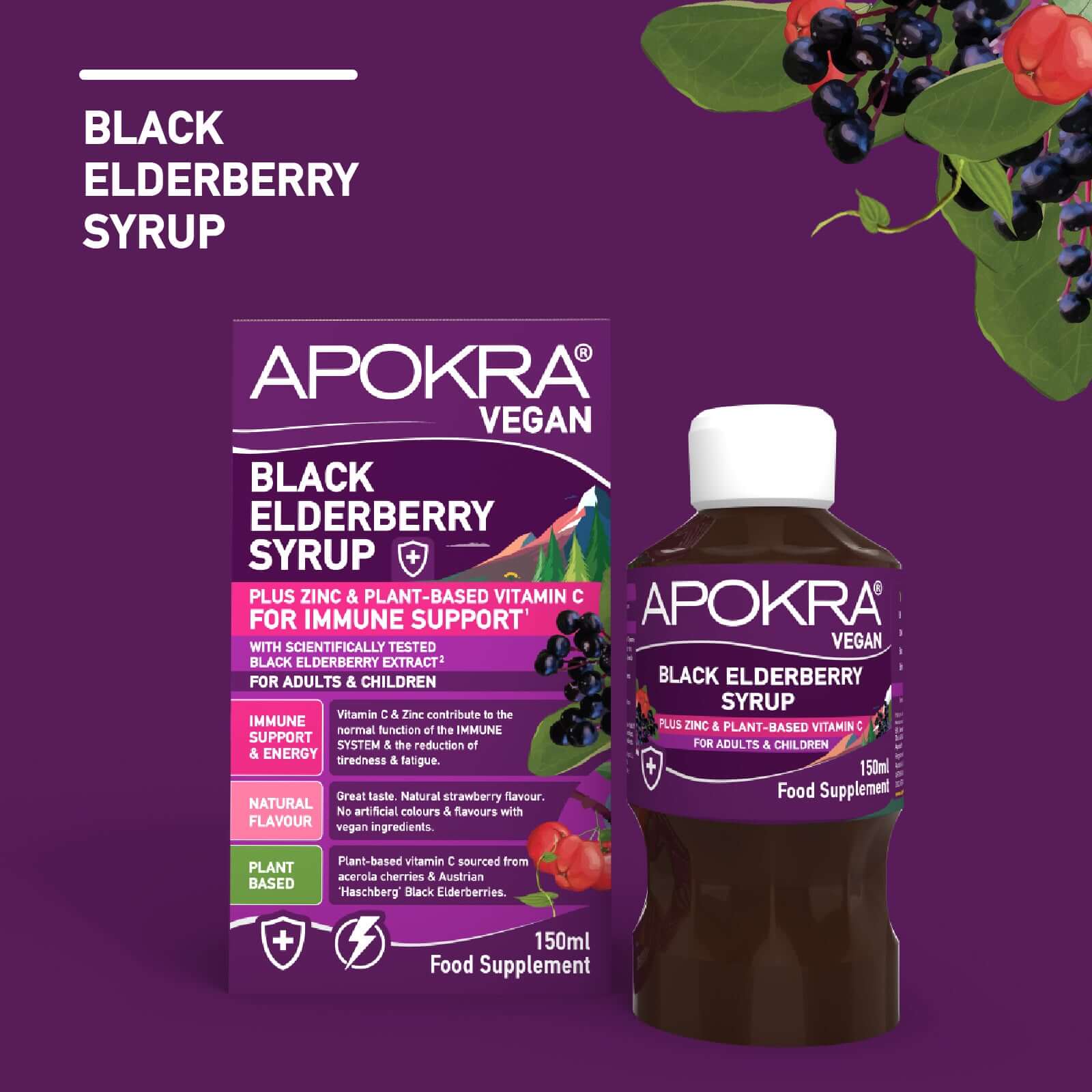 APOKRA Elderberry syrup for immune support