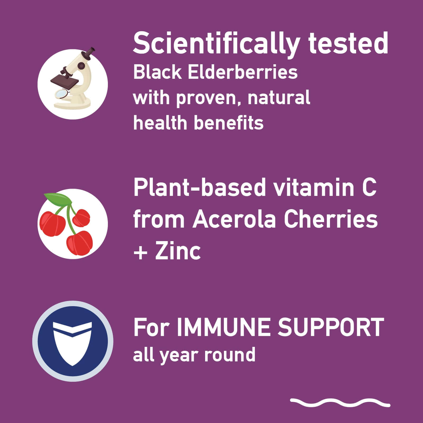 Scientifically tested elderberry extract with zinc & plant based vitamin C for added immune support